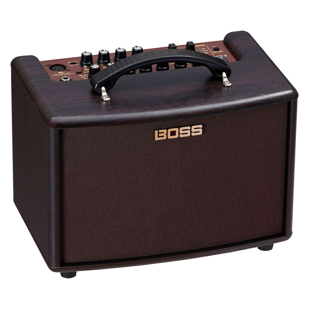 BOSS AC-22LX Acoustic Amplifier Front ; BOSS AC-22LX Acoustic Amplifier Angle ; BOSS AC-22LX Acoustic Amplifier Top ; BOSS AC-22LX Acoustic Amplifier Rear