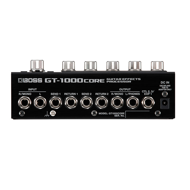 BOSS GT 1000 Core Multi Effects Processor ; BOSS GT-1000 CORE Side Panel ; BOSS GT-1000 Core Rear Panel