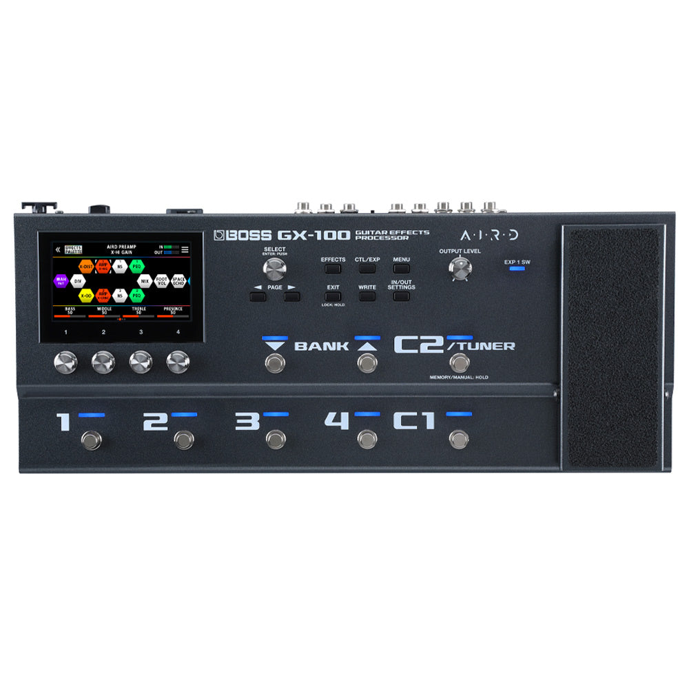 BOSS GX-100 Guitar Multi FX Pedal Front ; BOSS GX-100 Guitar Multi FX Pedal Above ; BOSS GX-100 Guitar Multi FX Pedal Rear