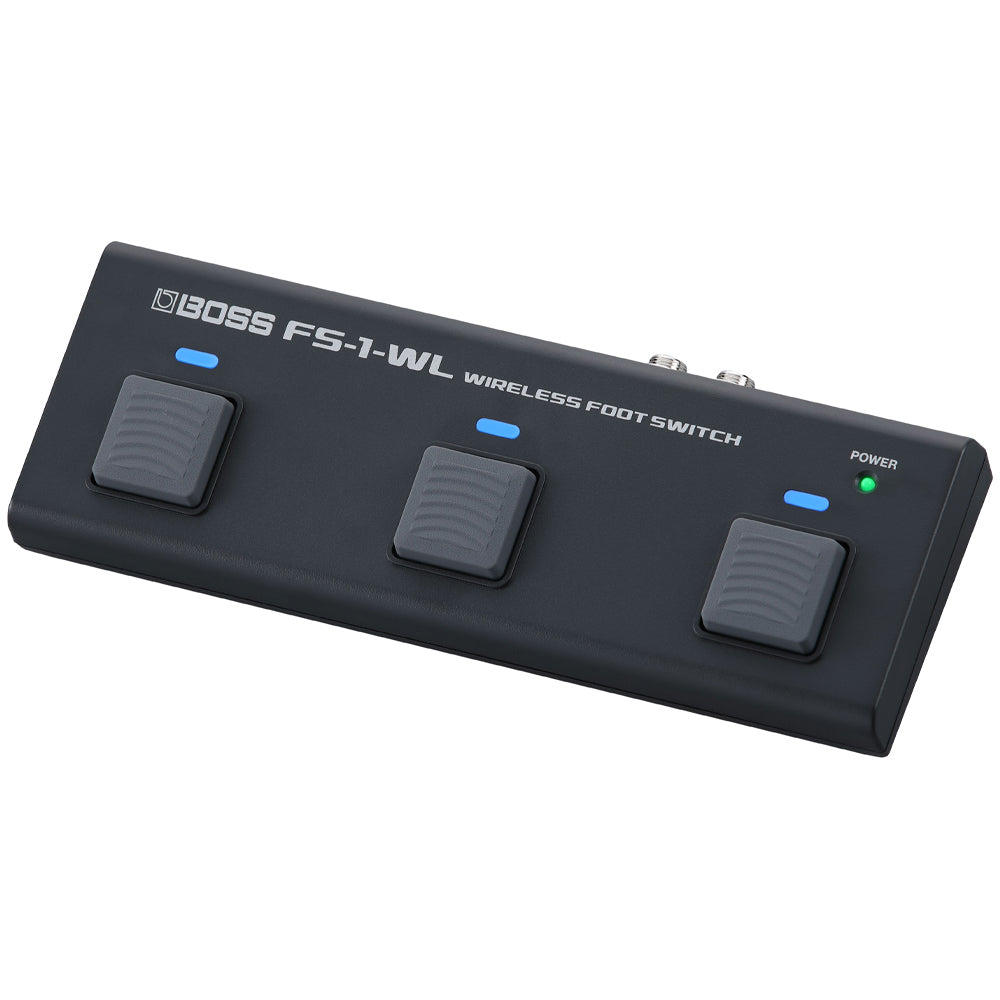 Boss FS-1-WL Wireless Footswitch Front ; Boss FS-1-WL Wireless Footswitch Angle ; Boss FS-1-WL Wireless Footswitch Rear