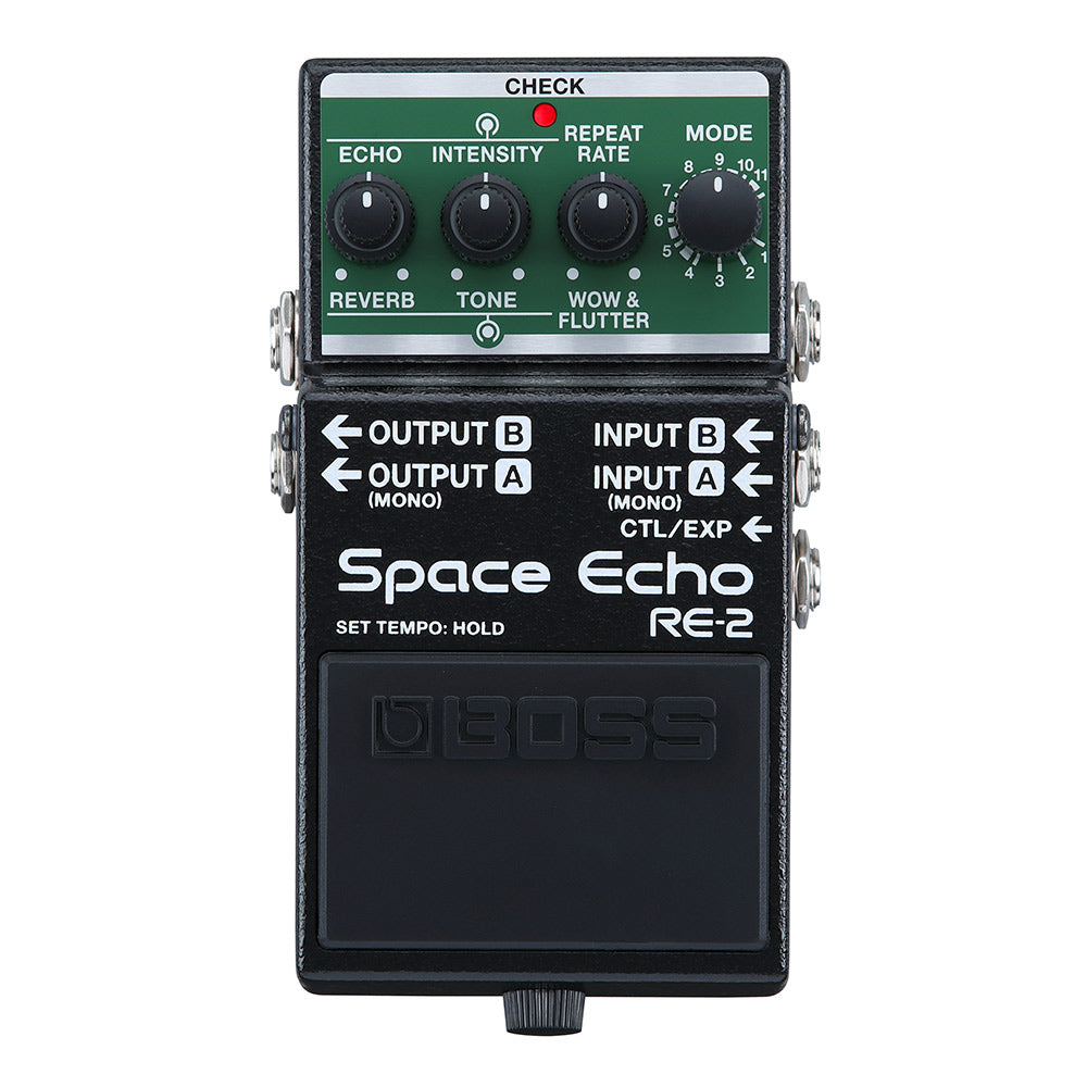 Boss RE-2 Space Echo Front ; Boss RE-2 Space Echo Above ; Boss RE-2 Space Echo Rear