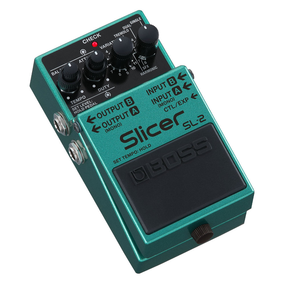 Boss SL-2 Slicer Effect Pedal Front ; Boss SL-2 Slicer Effect Pedal Angle ; Boss SL-2 Slicer Effect Pedal Rear