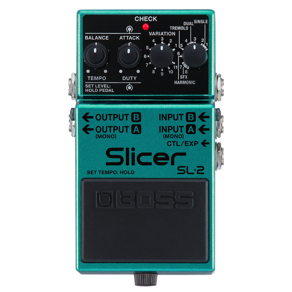 Boss SL-2 Slicer Effect Pedal Front ; Boss SL-2 Slicer Effect Pedal Angle ; Boss SL-2 Slicer Effect Pedal Rear