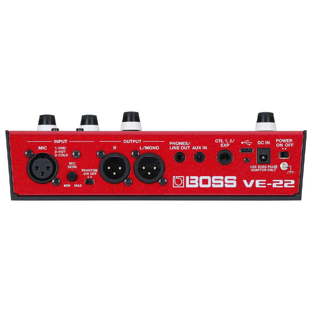 Boss VE-22 Vocal Performer Effects Processor Front ; Boss VE-22 Vocal Performer Effects Processor Angle ; Boss VE-22 Vocal Performer Effects Processor Rear