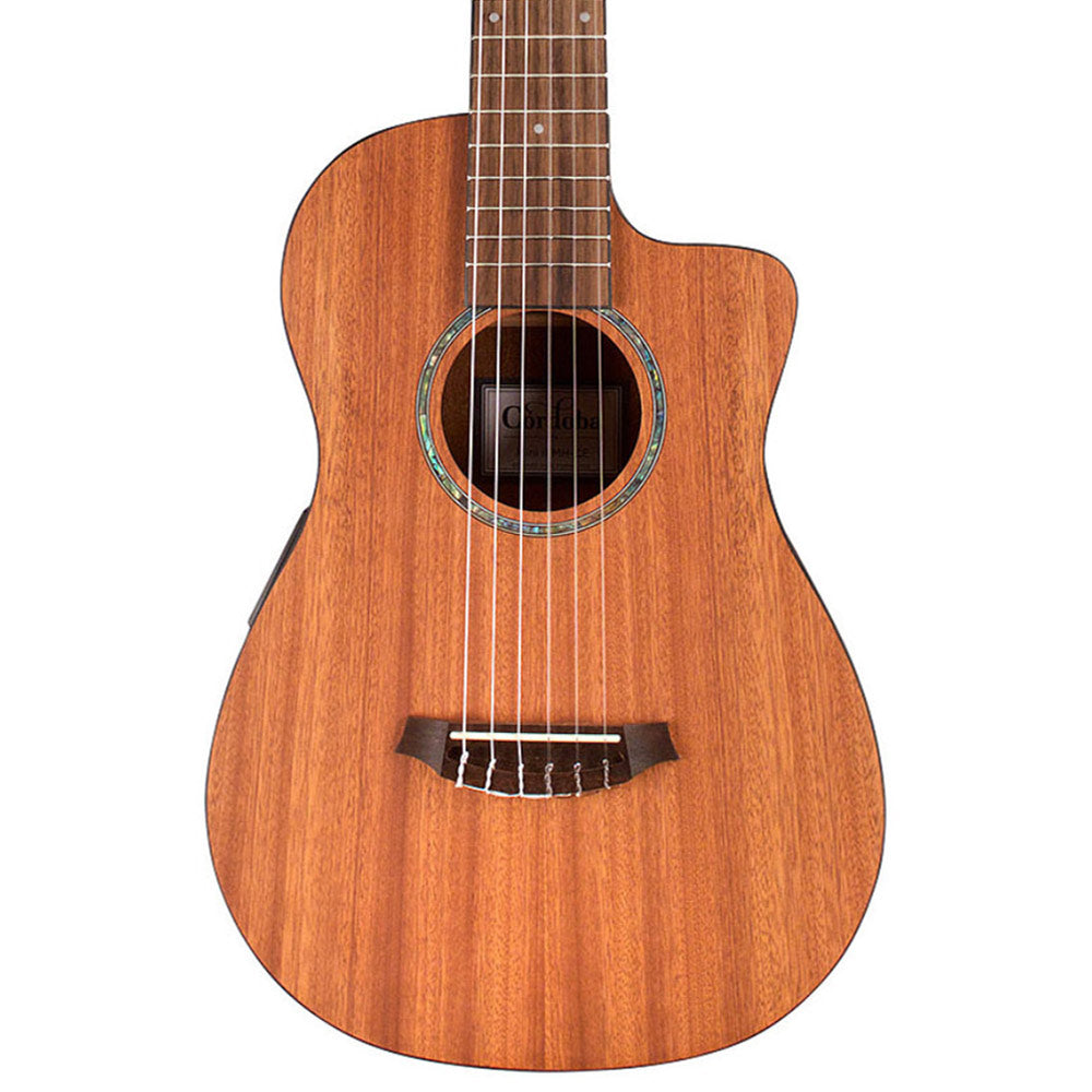 Cordoba Mini II MH-CE Classical Guitar Front ; Cordoba Mini II MH-CE Classical Guitar Full