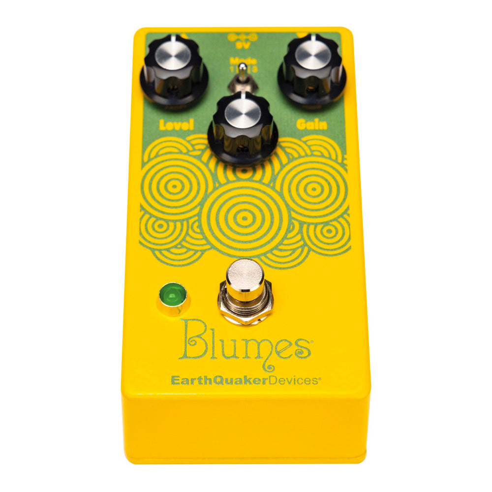 Earthquaker Devices Blumes Bass Overdrive Pedal Front ; Earthquaker Devices Blumes Bass Overdrive Pedal Angle ; Earthquaker Devices Blumes Bass Overdrive Pedal Rear