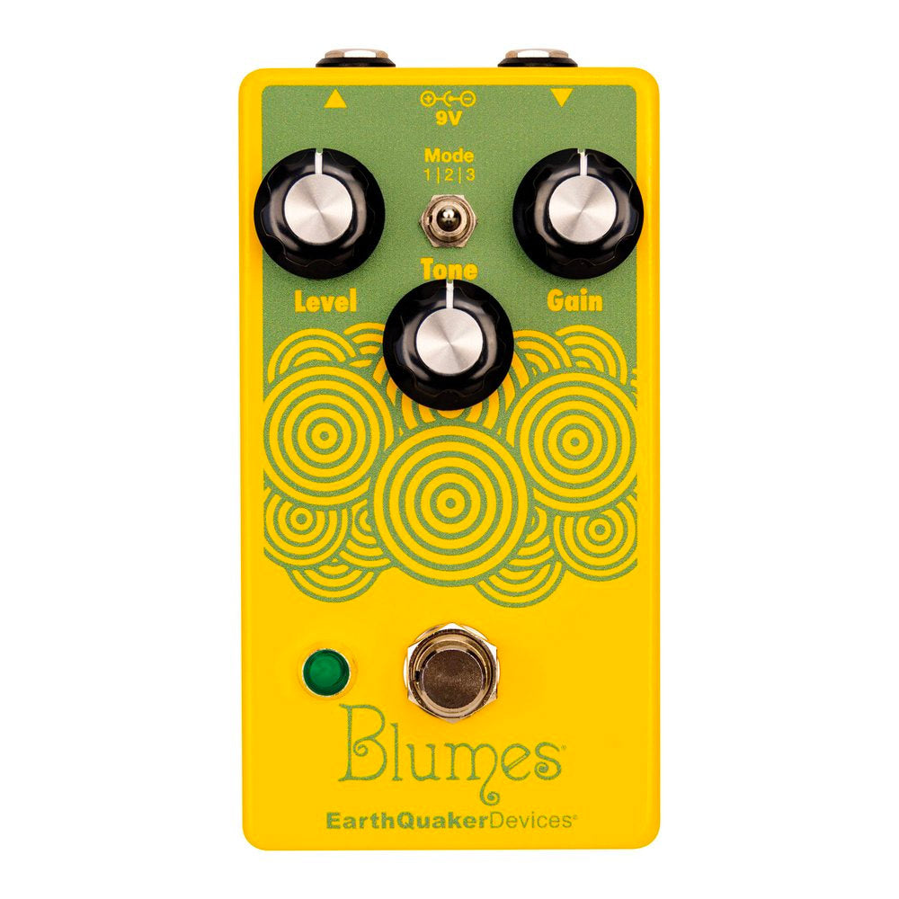 Earthquaker Devices Blumes Bass Overdrive Pedal Front ; Earthquaker Devices Blumes Bass Overdrive Pedal Angle ; Earthquaker Devices Blumes Bass Overdrive Pedal Rear