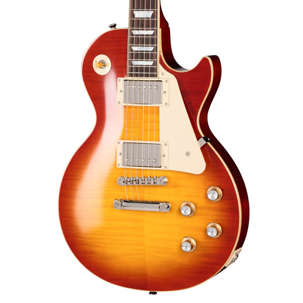 Epiphone 1960 Les Paul Standard Washed Cherry Burst Closeup 2 Close view ; Epiphone 1960 Les Paul Standard Washed Cherry Burst full view ; Epiphone 1960 Les Paul Standard Washed Cherry Burst back view