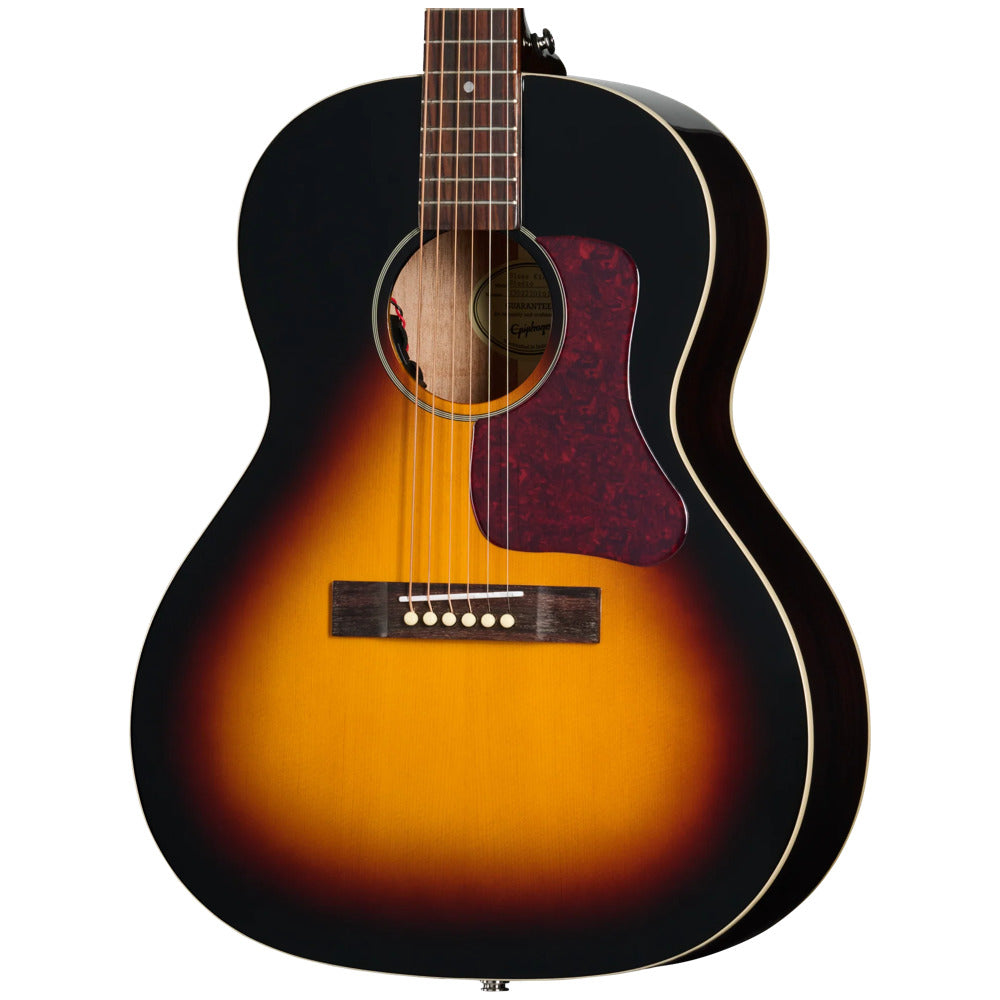 Epiphone Blues King Studio Dark Burst Body View ; Epiphone Blues King Studio Dark Burst Full View ; Epiphone Blues King Studio Dark Burst Back View