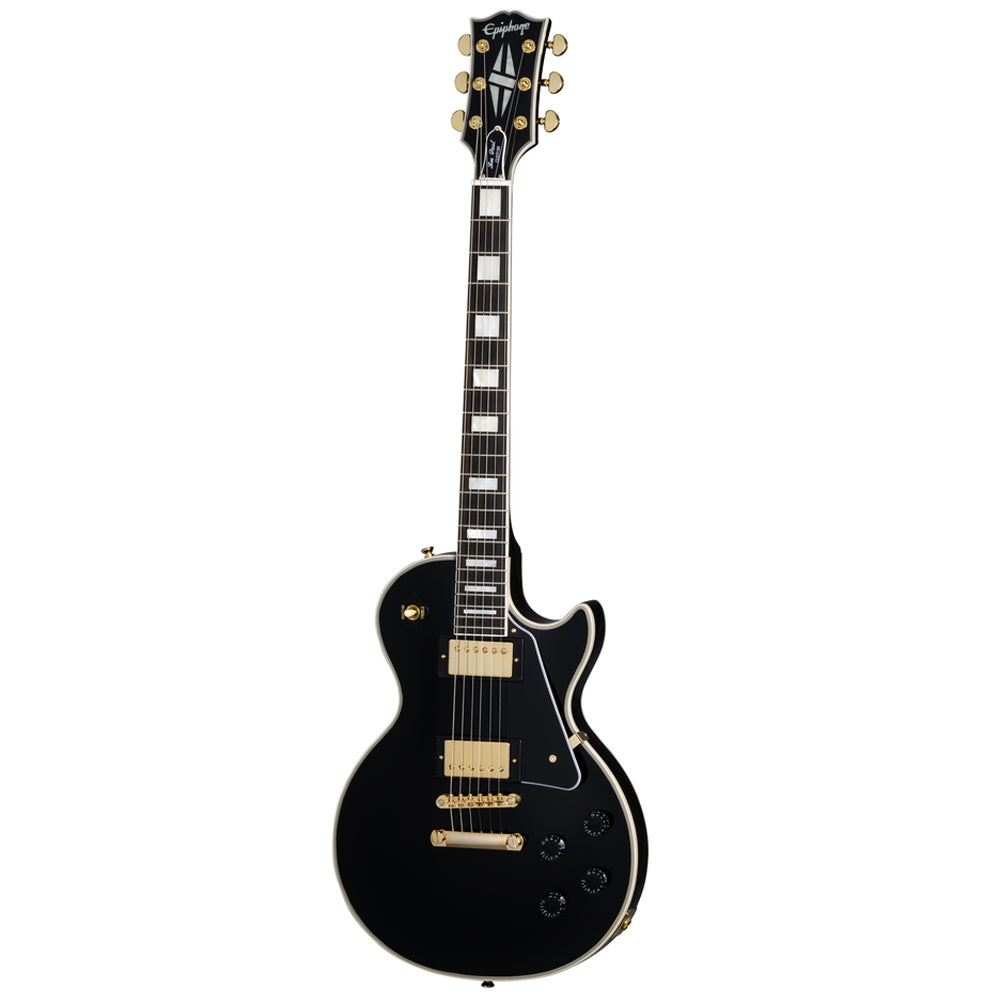 Epiphone Les Paul Custom Ebony Electric Guitar Front ; Epiphone Les Paul Custom Ebony Electric Guitar Full