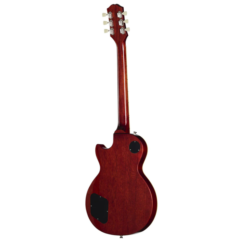 Epiphone Les Paul Standard '50s Figured Bourbon Burst Body View ; Epiphone Les Paul Standard '50s Figured Bourbon Burst Full View ; Epiphone Les Paul Standard '50s Figured Bourbon Burst Back View