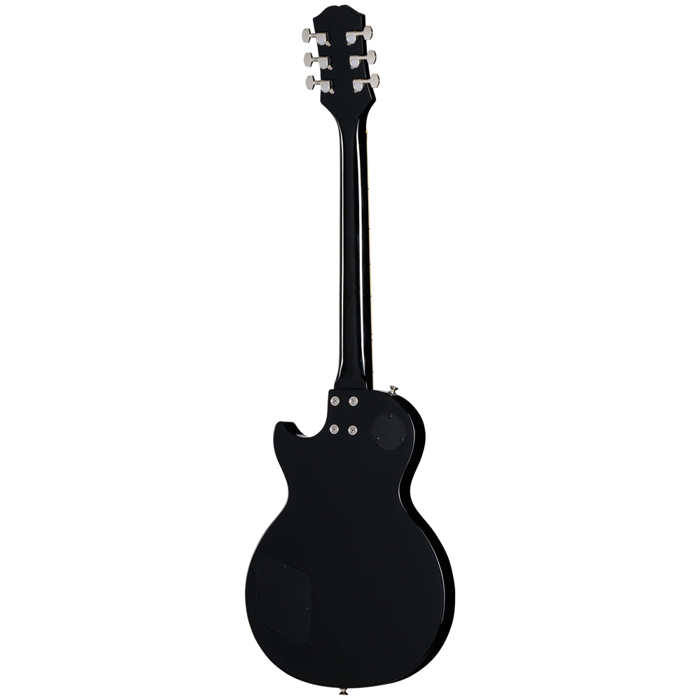 Epiphone Les Paul Tribute Ebony Body View ; Epiphone Les Paul Tribute Ebony Full View ; Epiphone Les Paul Tribute Ebony Back View