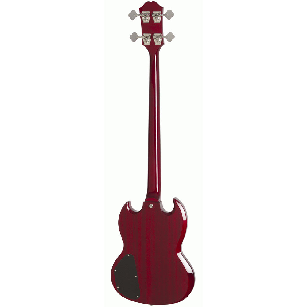Epiphone SG Bass EB3 Cherry close view ; Epiphone SG Bass EB3 Cherry full view ; Epiphone SG Bass EB3 Cherry back view