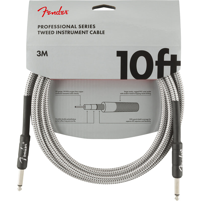 Fender Professional Cable White Tweed ; Fender 10ft Cable White Tweed