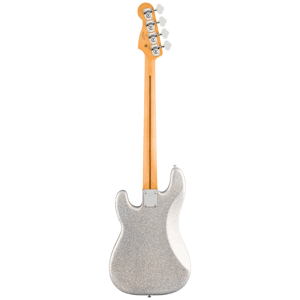 Fender 75th Anniversary Player II Precision Bass Diamond Dust Sparkle Body View ; Fender 75th Anniversary Player II Precision Bass Diamond Dust Sparkle Full View ; Fender 75th Anniversary Player II Precision Bass Diamond Dust Sparkle Back View