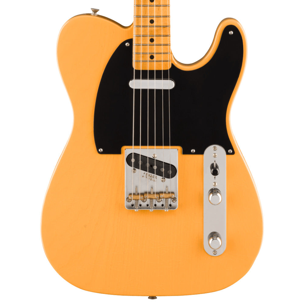 Fender 75th Anniversary Vintera Road Worn Telecaster Butterscotch Blonde Body View ; Fender 75th Anniversary Vintera Road Worn Telecaster Butterscotch Blonde Full View ; Fender 75th Anniversary Vintera Road Worn Telecaster Butterscotch Blonde Back View