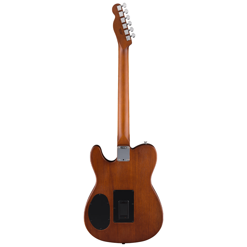 Fender Acoustasonic Standard Telecaster Honey Burst body view ; Fender Acoustasonic Standard Telecaster Honey Burst full view ; Fender Acoustasonic Standard Telecaster Honey Burst back view