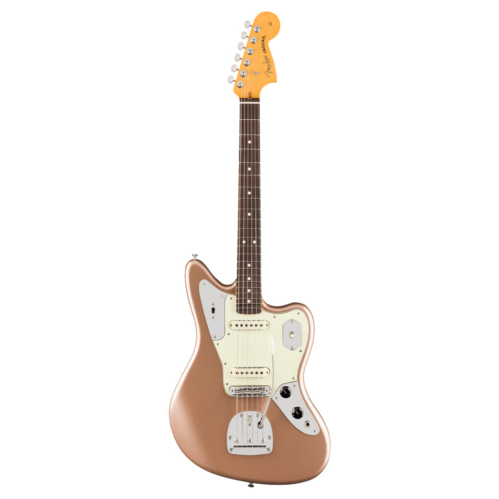 Fender American Professional Classic Jaguar Rosewood Faded Firemist Gold Close view ; Fender American Professional Classic Jaguar Rosewood Faded Firemist Gold full view ; Fender American Professional Classic Jaguar Rosewood Faded Firemist Gold back view