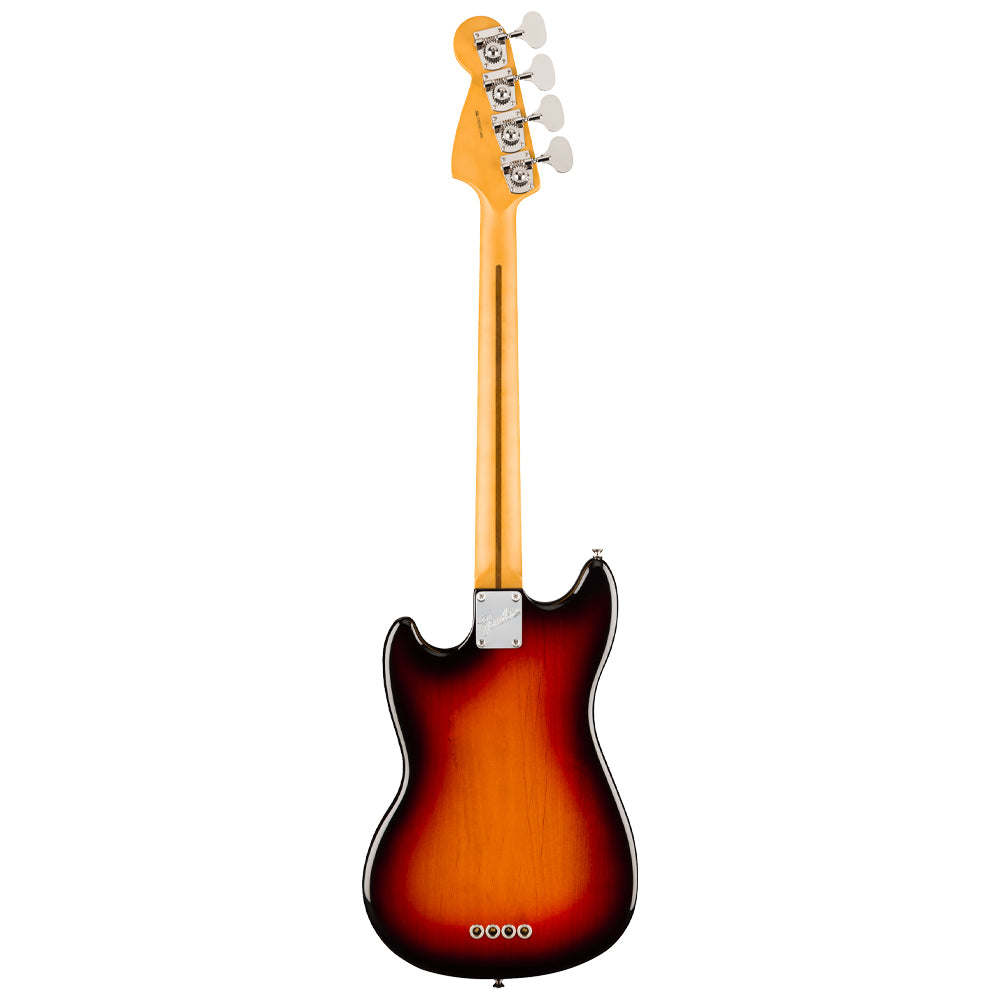 Fender American Professional Classic Mustang Bass Rosewood 3-Colour Sunburst close view ; Fender American Professional Classic Mustang Bass Rosewood 3-Colour Sunburst full view ; Fender American Professional Classic Mustang Bass Rosewood 3-Colour Sunburst back view