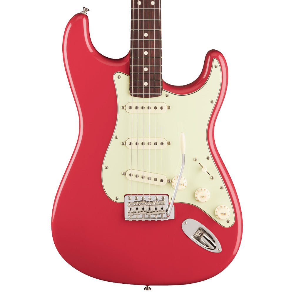 Fender American Professional Classic Stratocaster Rosewood Faded Dakota Red Close view ; Fender American Professional Classic Stratocaster Rosewood Faded Dakota Red full view ; Fender American Professional Classic Stratocaster Rosewood Faded Dakota Red back view