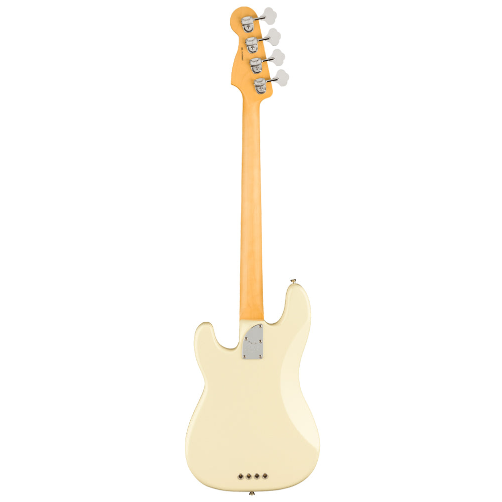 Fender American Professional II Precision Bass Olympic White Close view ; Fender American Professional II Precision Bass Olympic White Full view ; Fender American Professional II Precision Bass Olympic White Back view