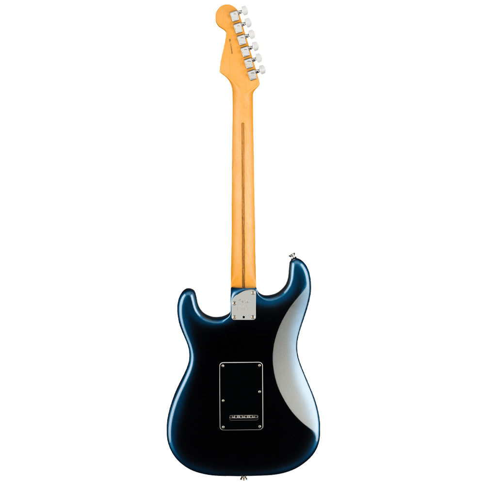 Fender American Professional II Stratocaster HSS Dark Night close view ; Fender American Professional II Stratocaster HSS Dark Night full view ; Fender American Professional II Stratocaster HSS Dark Night back view