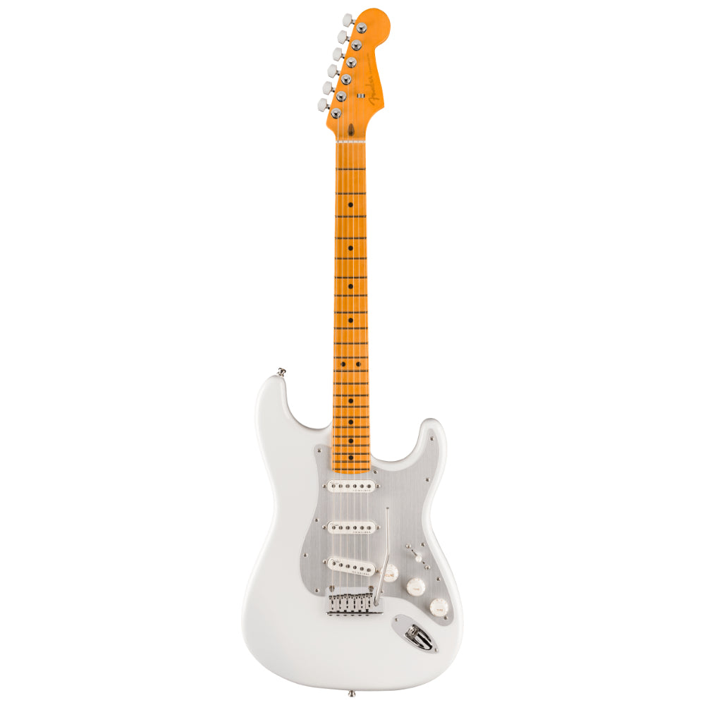 Fender American Ultra II Stratocaster Avalanche Body View ; Fender American Ultra II Stratocaster Avalanche Full View ; Fender American Ultra II Stratocaster Avalanche Back View