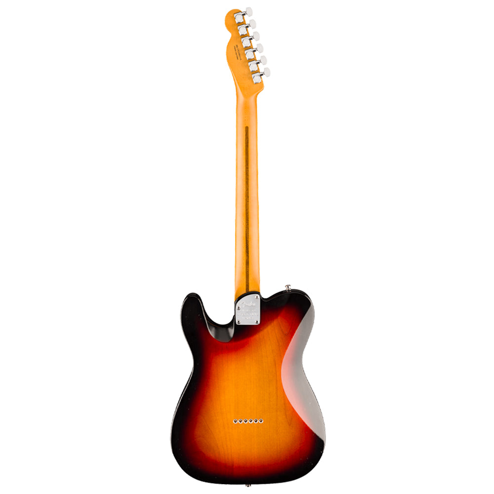 Fender American Ultra Luxe Vintage '60s Telecaster Custom 3-Colour Sunburst Close view ; Fender American Ultra Luxe Vintage '60s Telecaster Custom 3-Colour Sunburst full view ; Fender American Ultra Luxe Vintage '60s Telecaster Custom 3-Colour Sunburst back view