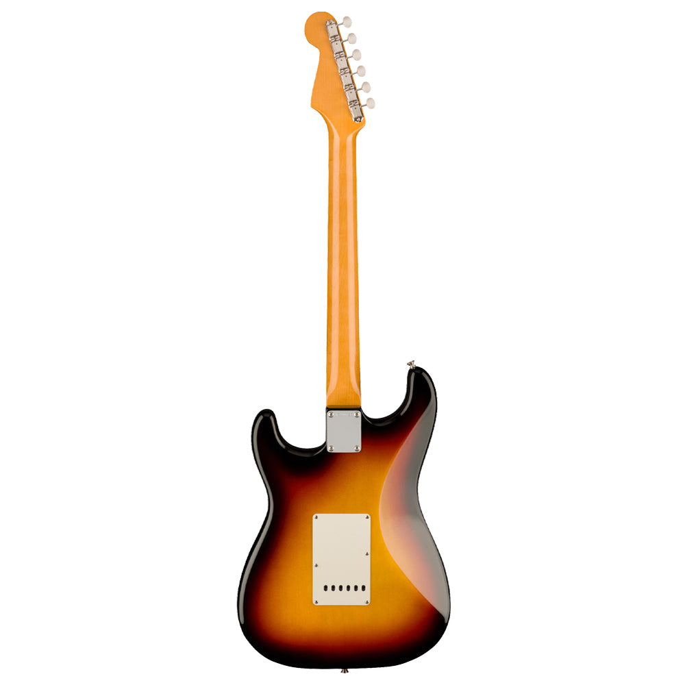 Fender American Vintage II 1961 Stratocaster 3-Colour Sunburst close view ; Fender American Vintage II 1961 Stratocaster 3-Colour Sunburst full view ; Fender American Vintage II 1961 Stratocaster 3-Colour Sunburst back view