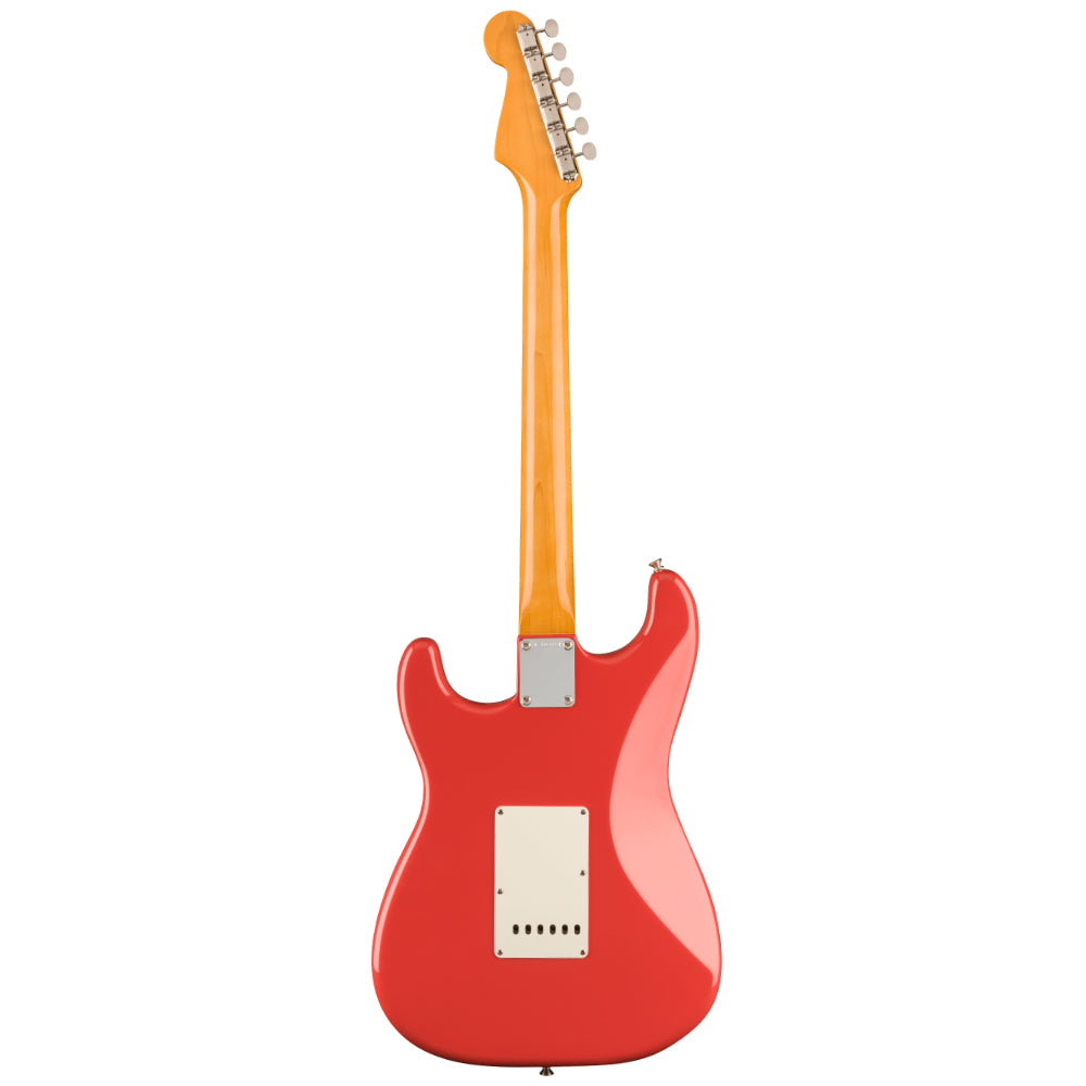 Fender American Vintage II 1961 Stratocaster Fiesta Red Body View ; Fender American Vintage II 1961 Stratocaster Fiesta Red Full View ; Fender American Vintage II 1961 Stratocaster Fiesta Red Back View