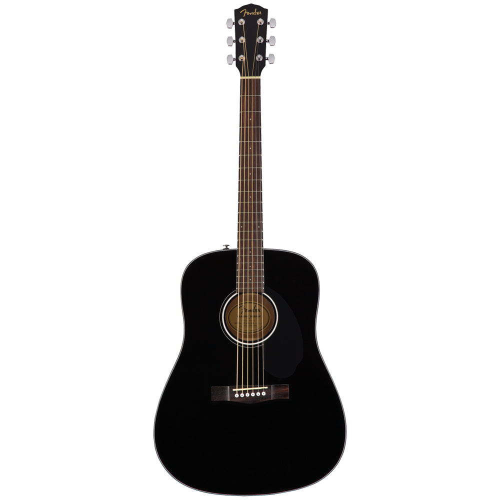 Fender CD-60S Dreadnought Black Acoustic Guitar Front ; Fender CD-60S Dreadnought Black Acoustic Guitar Full ; Fender CD-60S Dreadnought Black Acoustic Guitar Rear ; Fender CD-60S Dreadnought Black Acoustic Guitar Headstock