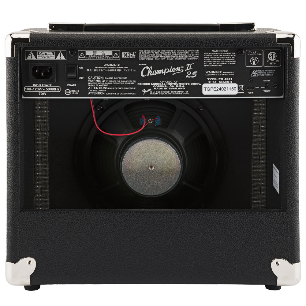 Fender Champion II 25 Guitar Amplifier Front ; Fender Champion II 25 Guitar Amplifier Rear