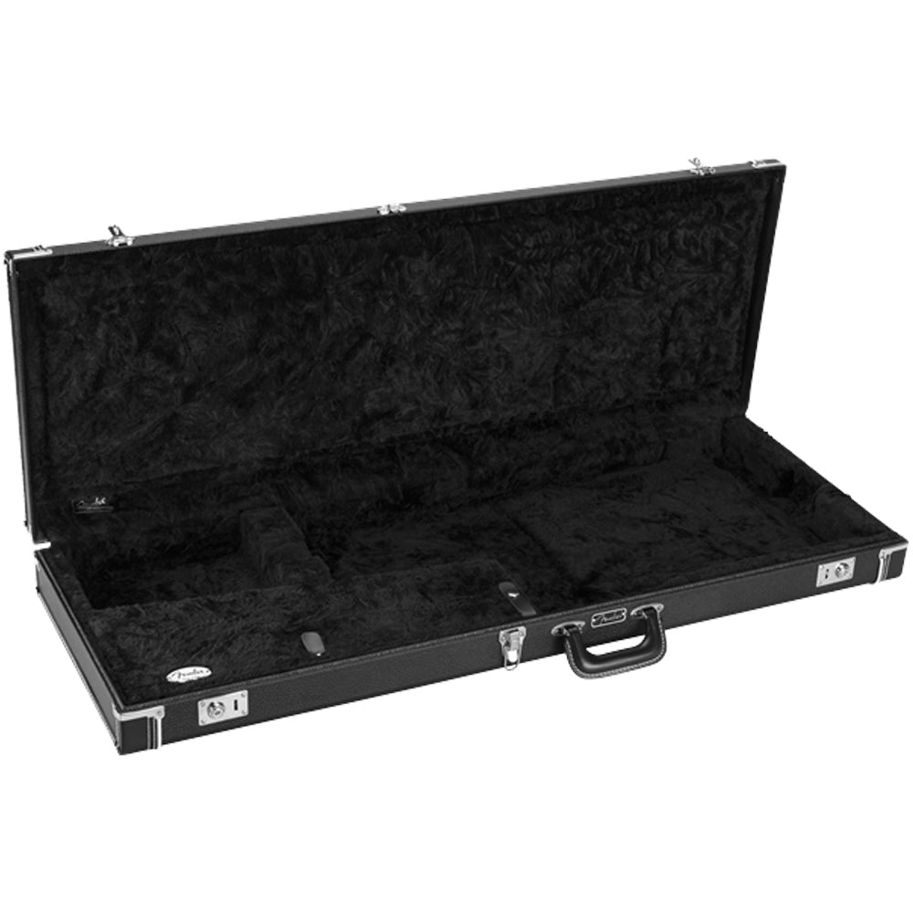 Fender Classic Series Wood Case Jazzmaster/Jaguar Black closed ; Fender Classic Series Wood Case Jazzmaster/Jaguar Black open