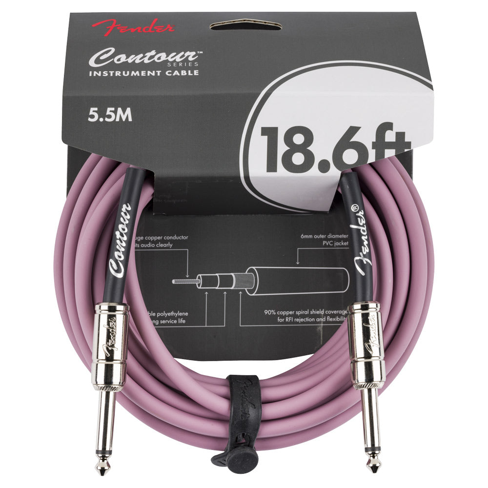 Fender Contour Instrument Cable 18.6ft Burgundy Mist Unpacked ; Fender Contour Instrument Cable 18.6ft Burgundy Mist Packed
