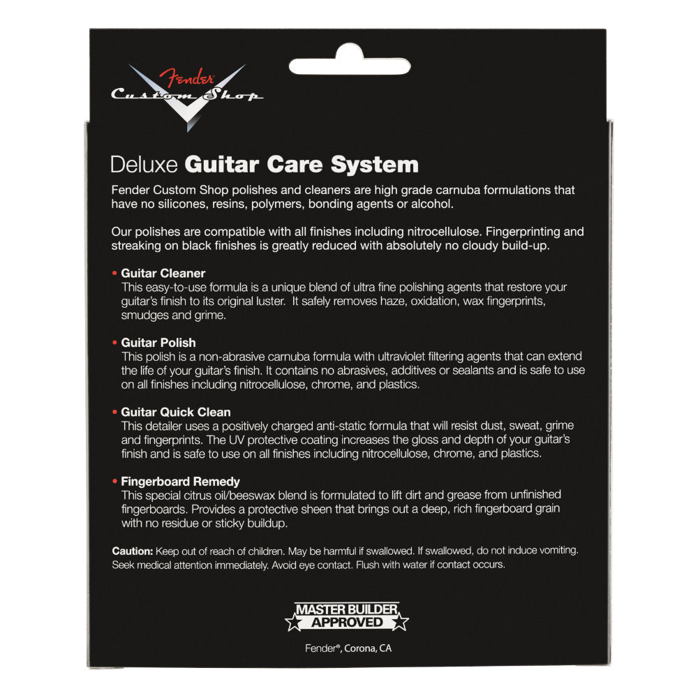 Fender Custom Shop 4-Step Cleaning Kit Main View ; Fender Custom Shop 4-Step Cleaning Kit Back View
