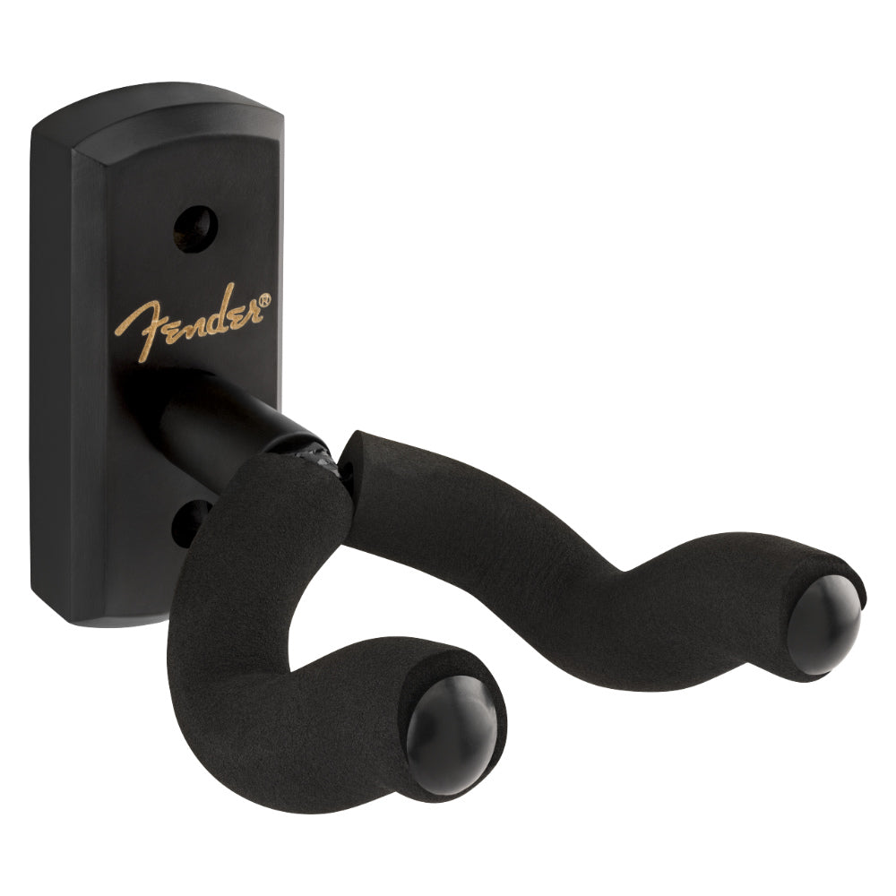 Fender Essentials Wall Hanger Black Side View ; Fender Essentials Wall Hanger Black Front View