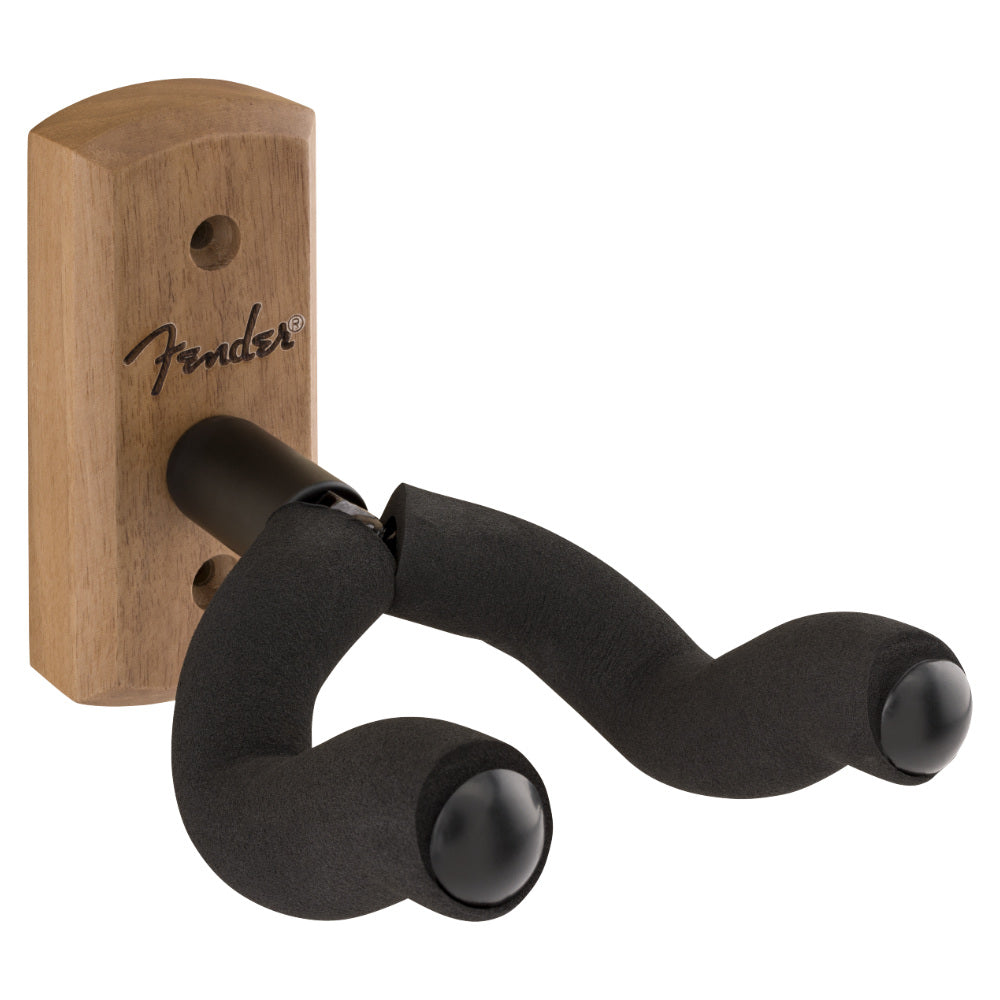 Fender Essentials Wall Hanger Walnut Side View ; Fender Essentials Wall Hanger Walnut Front View