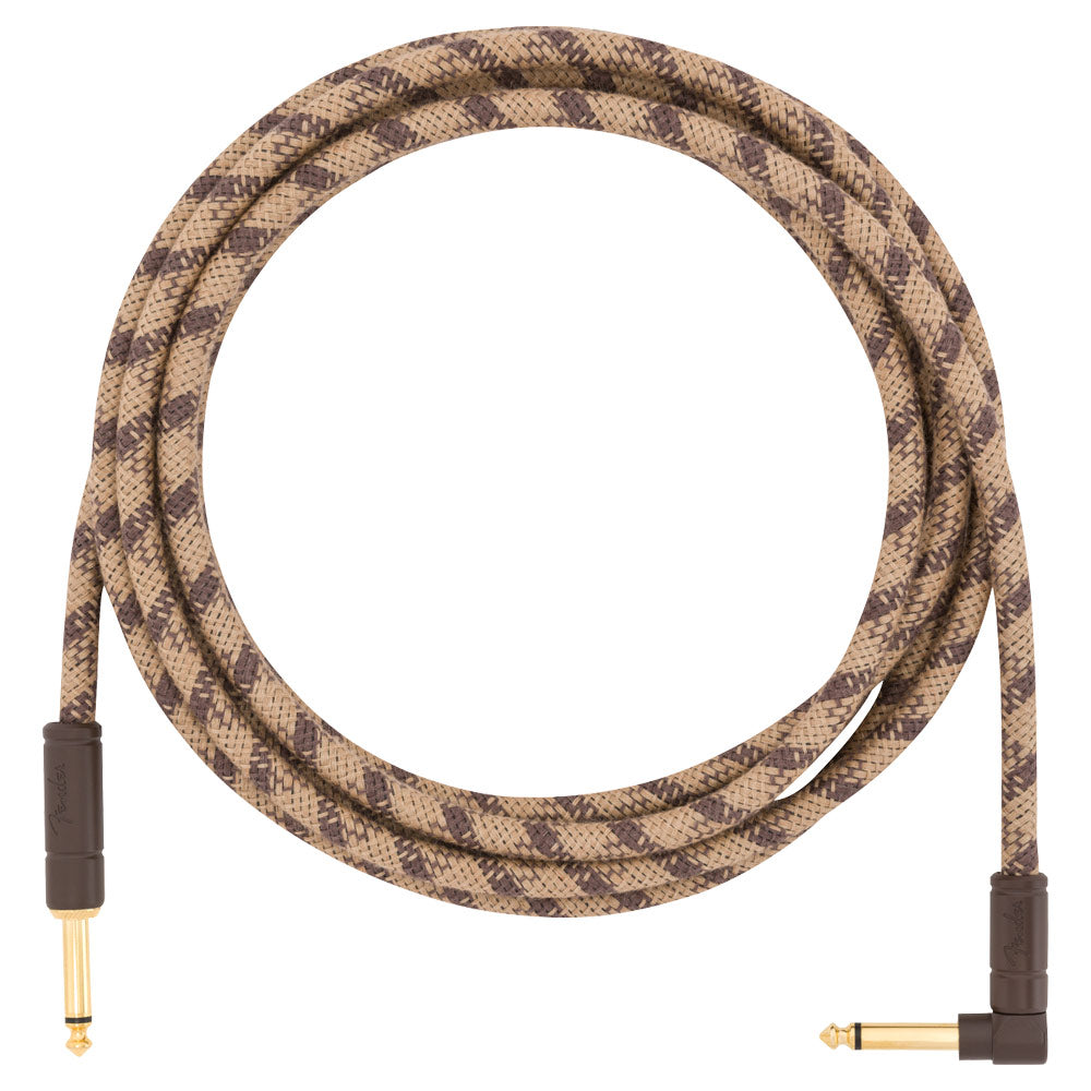 Fender Festival Hemp Guitar Cable Brown Stripe ; Fender Pure Hemp Festival 10ft Straight/Angle Cable Brown Stripe