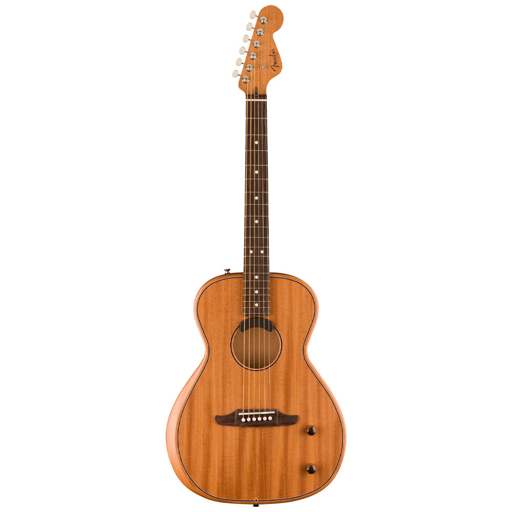 Fender Highway Series Parlor All Mahogany Close view ; Fender Highway Series Parlor All Mahogany Full view ; Fender Highway Series Parlor All Mahogany Back view