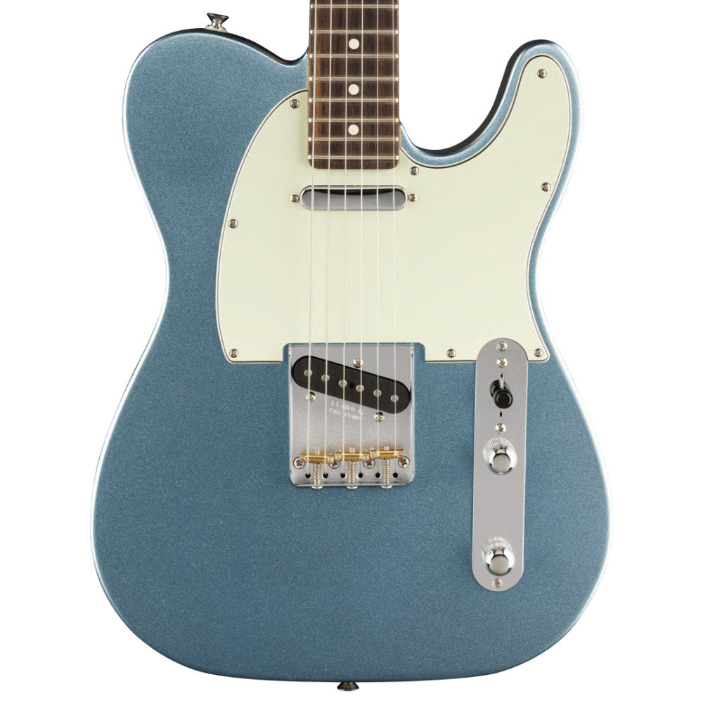 Fender Limited Edition American Professional Classic Telecaster Mystic Ice Blue Metallic Body View ; Fender Limited Edition American Professional Classic Telecaster Mystic Ice Blue Metallic Full View ; Fender Limited Edition American Professional Classic Telecaster Mystic Ice Blue Metallic Back View