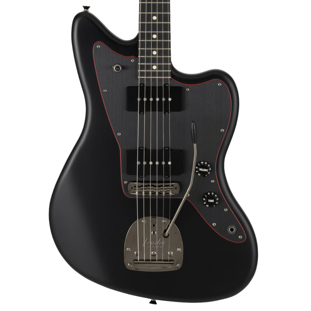 Fender Limited Edition Hybird II Jazzmaster Noir Black Body View ; Fender Limited Edition Hybird II Jazzmaster Noir Black Full View ; Fender Limited Edition Hybird II Jazzmaster Noir Black Back View