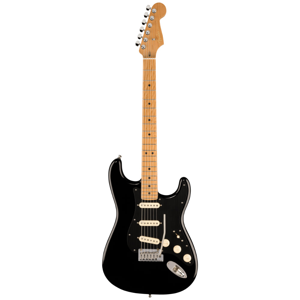 Fender Limited Edition Ultra II Stratocaster Black Body View ; Fender Limited Edition Ultra II Stratocaster Black Full View ; Fender Limited Edition Ultra II Stratocaster Black Back View