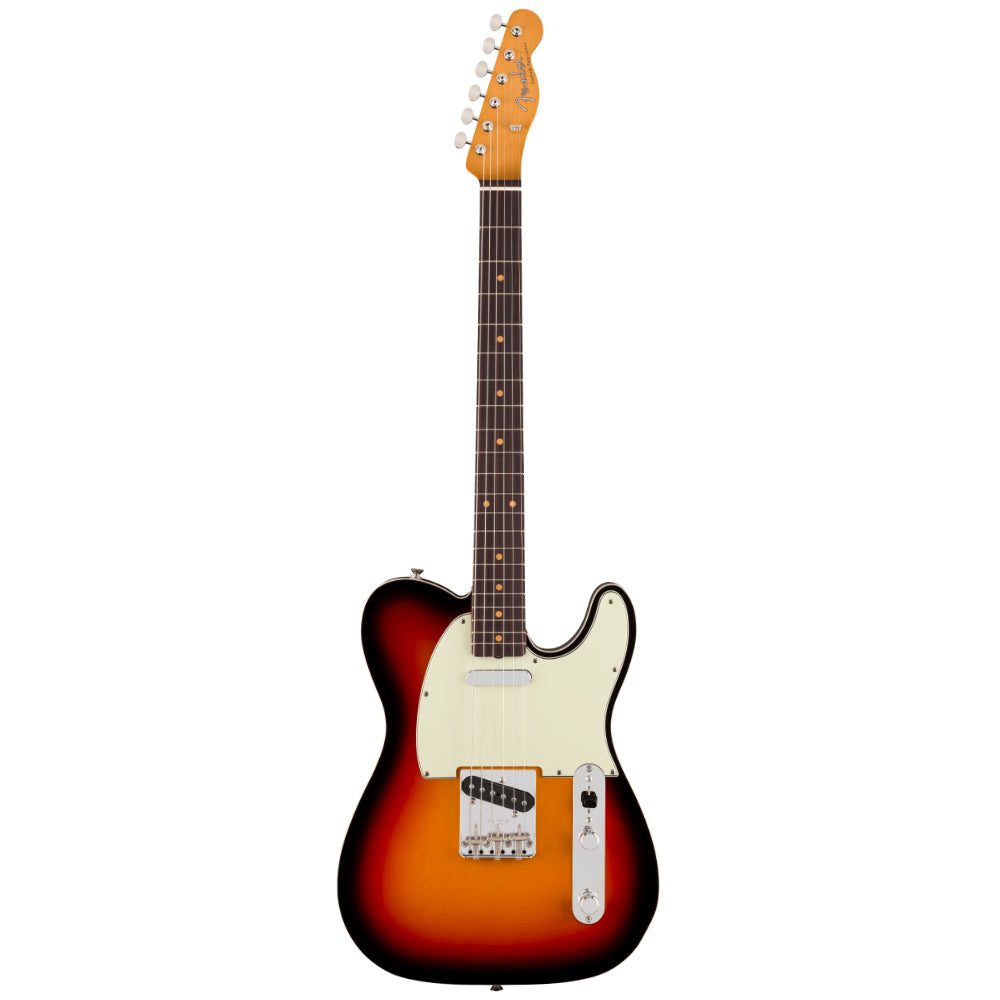 Fender Limited Edition Vintera III Early '60s Custom Telecaster 3-Colour Sunburst Body View ; Fender Limited Edition Vintera III Early '60s Custom Telecaster 3-Colour Sunburst Full View ; Fender Limited Edition Vintera III Early '60s Custom Telecaster 3-Colour Sunburst Back View