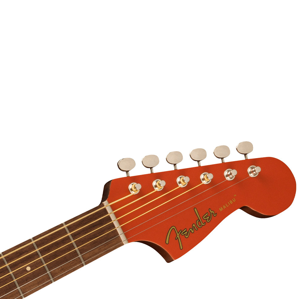 Fender Malibu Player Fiesta Red Acoustic Guitar Front ; Fender Malibu Player Fiesta Red Acoustic Guitar Full ; Fender Malibu Player Fiesta Red Acoustic Guitar Headstock