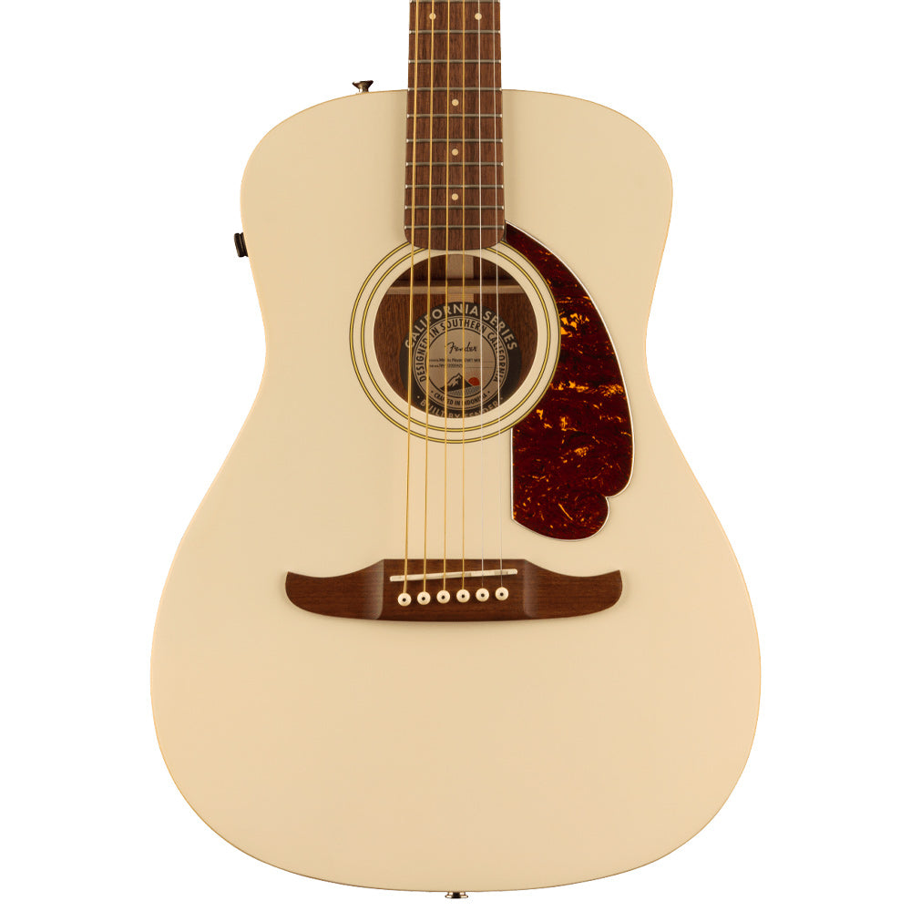 Fender Malibu Player Olympic White Acoustic/Electric Guitar Front ; Fender Malibu Player Olympic White Acoustic/Electric Guitar Full ; Fender Malibu Player Olympic White Acoustic/Electric Guitar Full Rear ; Fender Malibu Player Olympic White Acoustic/Electric Guitar Headstock
