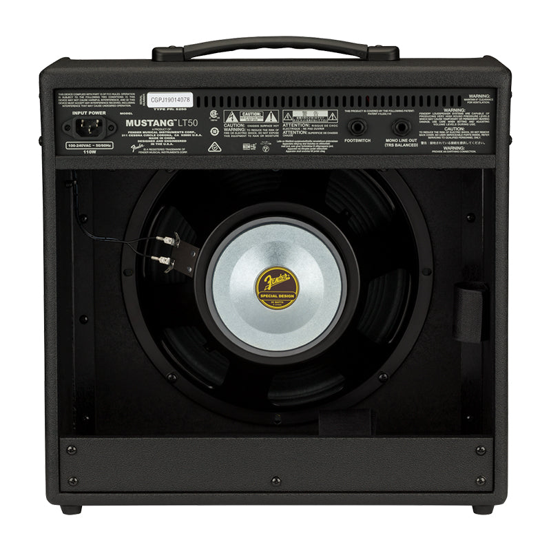 Fender Mustang LT50 Modeling Amplifier ; Fender Mustang LT50 50 watt Modeling Guitar Amplifier ; Fender Mustang LT50 Amplifier Rear Panel