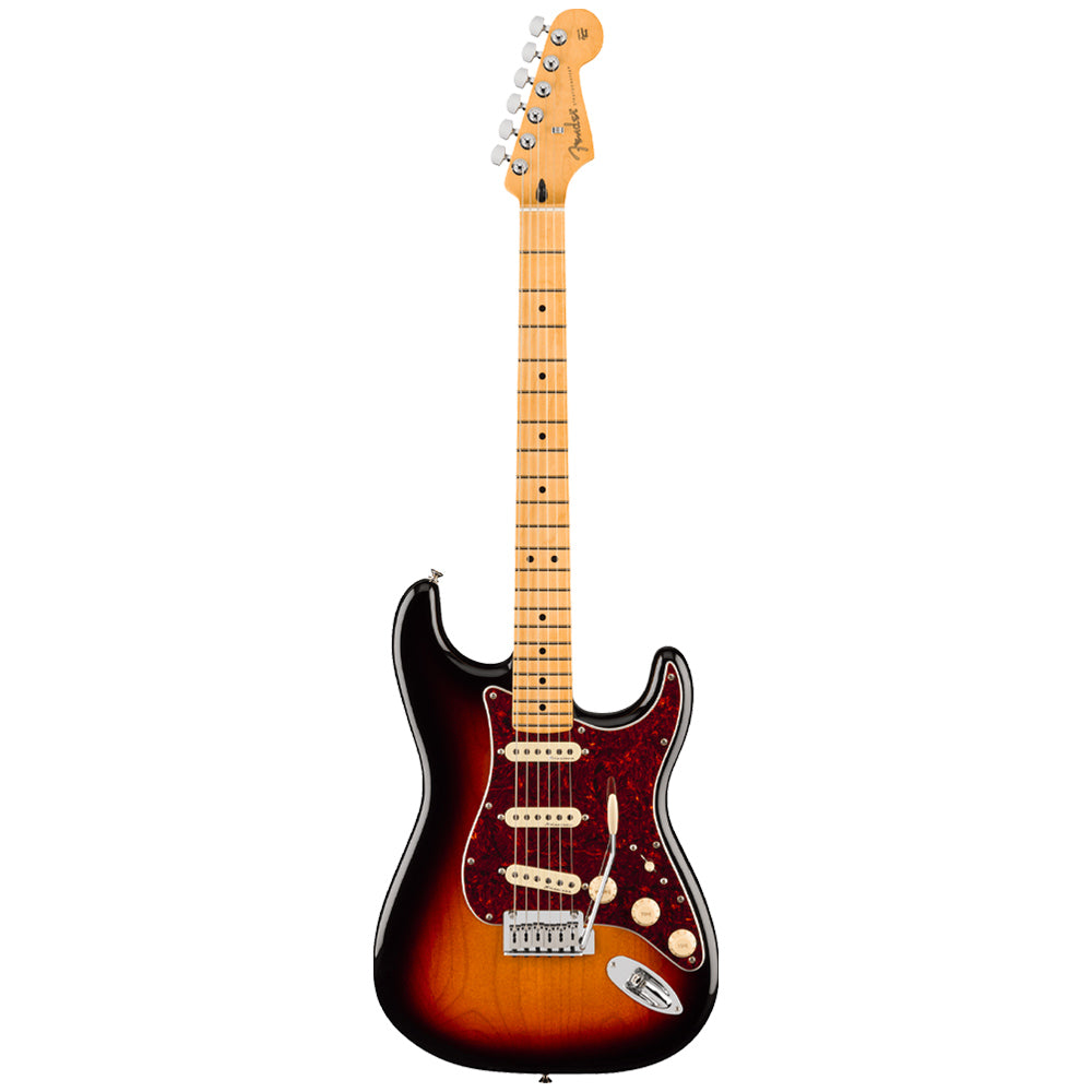 Fender Player II Modified Stratocaster 3-Tone Sunburst body view ; Fender Player II Modified Stratocaster 3-Tone Sunburst full view ; Fender Player II Modified Stratocaster 3-Tone Sunburst back view