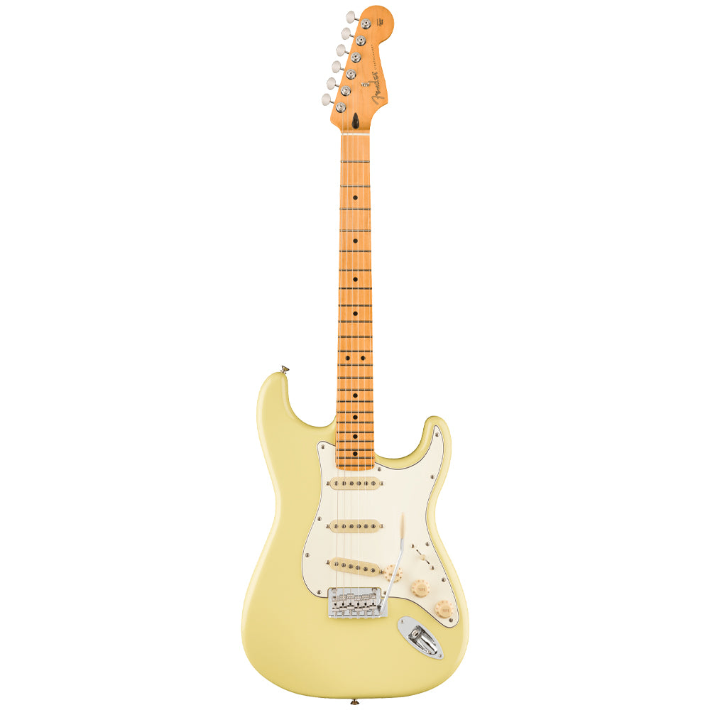 Fender Player II Stratocaster Hialeah Yellow Electric Guitar Front ; Fender Player II Stratocaster Hialeah Yellow Electric Guitar Full