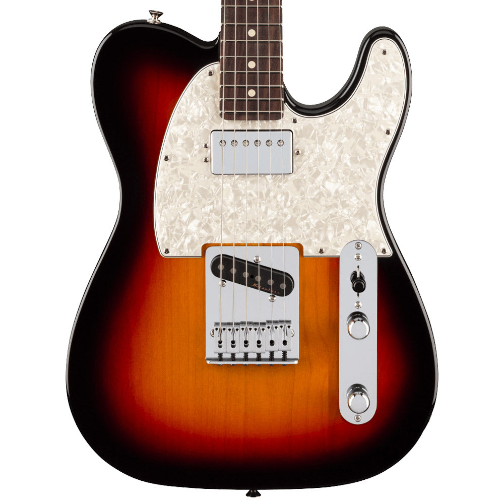 Fender Player II Modified Telecaster SH 3 Tone Sunburst body view ; Fender Player II Modified Telecaster SH 3 Tone Sunburst full view ; Fender Player II Modified Telecaster SH 3 Tone Sunburst back view