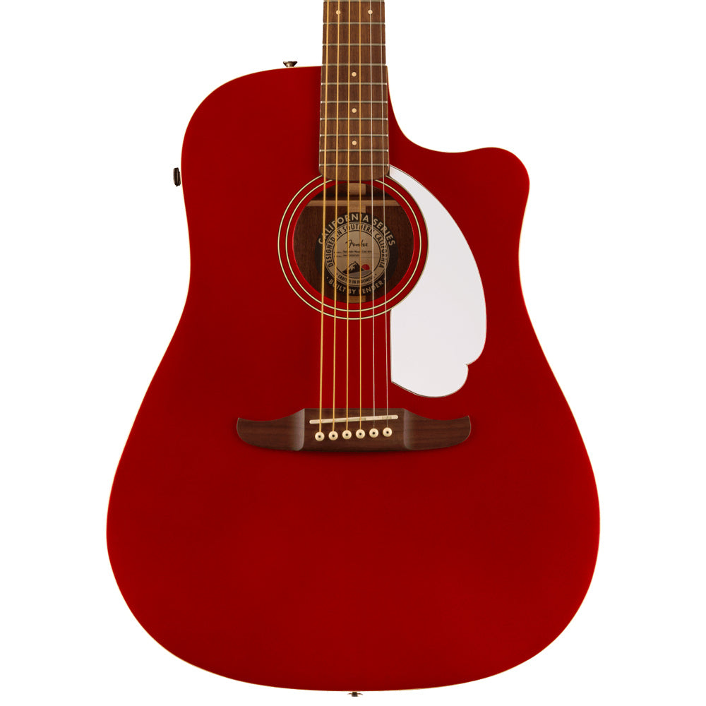 Fender Redondo Player Acoustic/Electric Guitar Candy Apple Red Front ; Fender Redondo Player Acoustic/Electric Guitar Candy Apple Red Full ; Fender Redondo Player Acoustic/Electric Guitar Candy Apple Red Full Rear ; Fender Redondo Player Acoustic/Electric Guitar Candy Apple Red Headstock